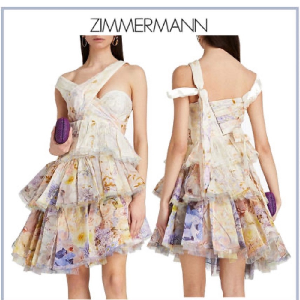 Zimmermann Multicolor One Shoulder Dress
